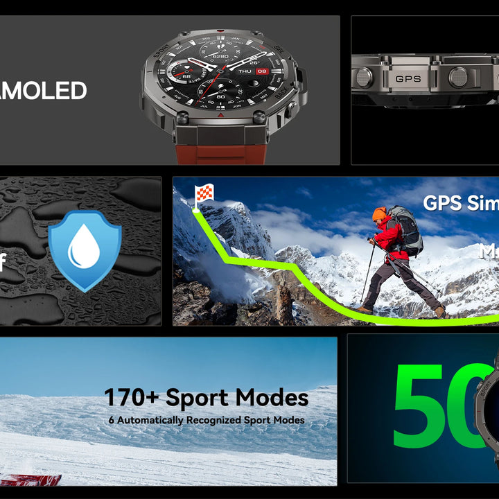 T-Rex 3 Ultra GPS Smart Watch 5 ATM Waterproof Built-in Dual-band GNSS Compass Military Sport Smartwatch Men 2025 New For Xiaomi