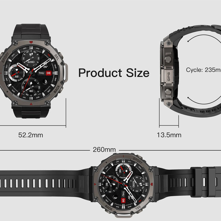 T-Rex 3 Ultra GPS Smart Watch 5 ATM Waterproof Built-in Dual-band GNSS Compass Military Sport Smartwatch Men 2025 New For Xiaomi