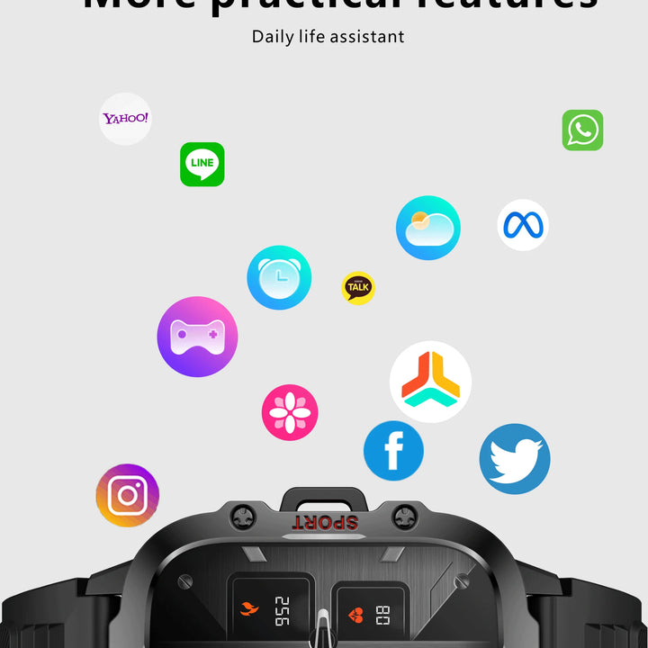 2024 Rugged Military Smart Watch Men Outdoor Watches lP68 Waterproof 2.01" Al Voice Bluetooth Call Smartwatch For Android lOS