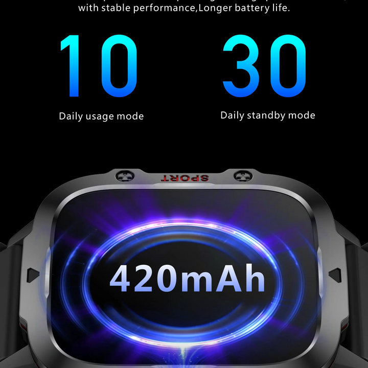 2024 Rugged Military Smart Watch Men Outdoor Watches lP68 Waterproof 2.01" Al Voice Bluetooth Call Smartwatch For Android lOS